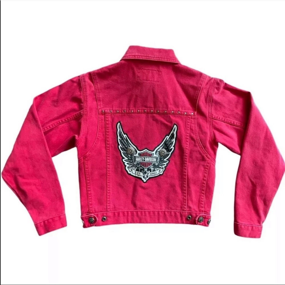 Harley Davidson red denim jacket